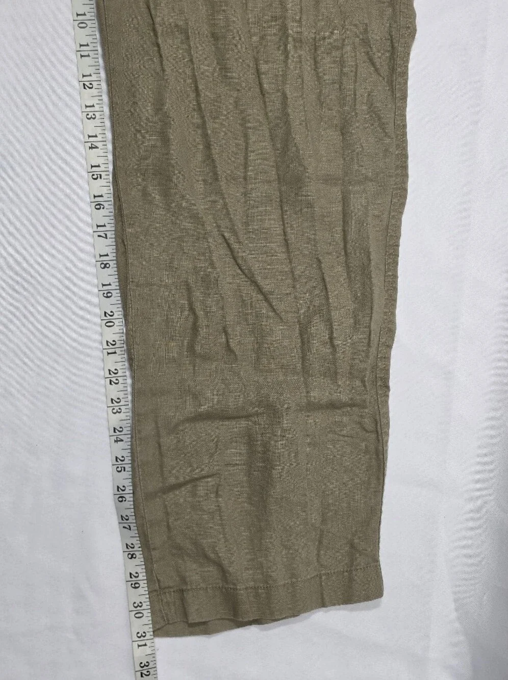 Men's Casual Drawstring Linen-Blend Pants in Olive